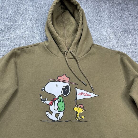 LL Bean X Peanuts Snoopy Hoodie Sweatshirt Size Medium Woodstock Unisex - Picture 2 of 12